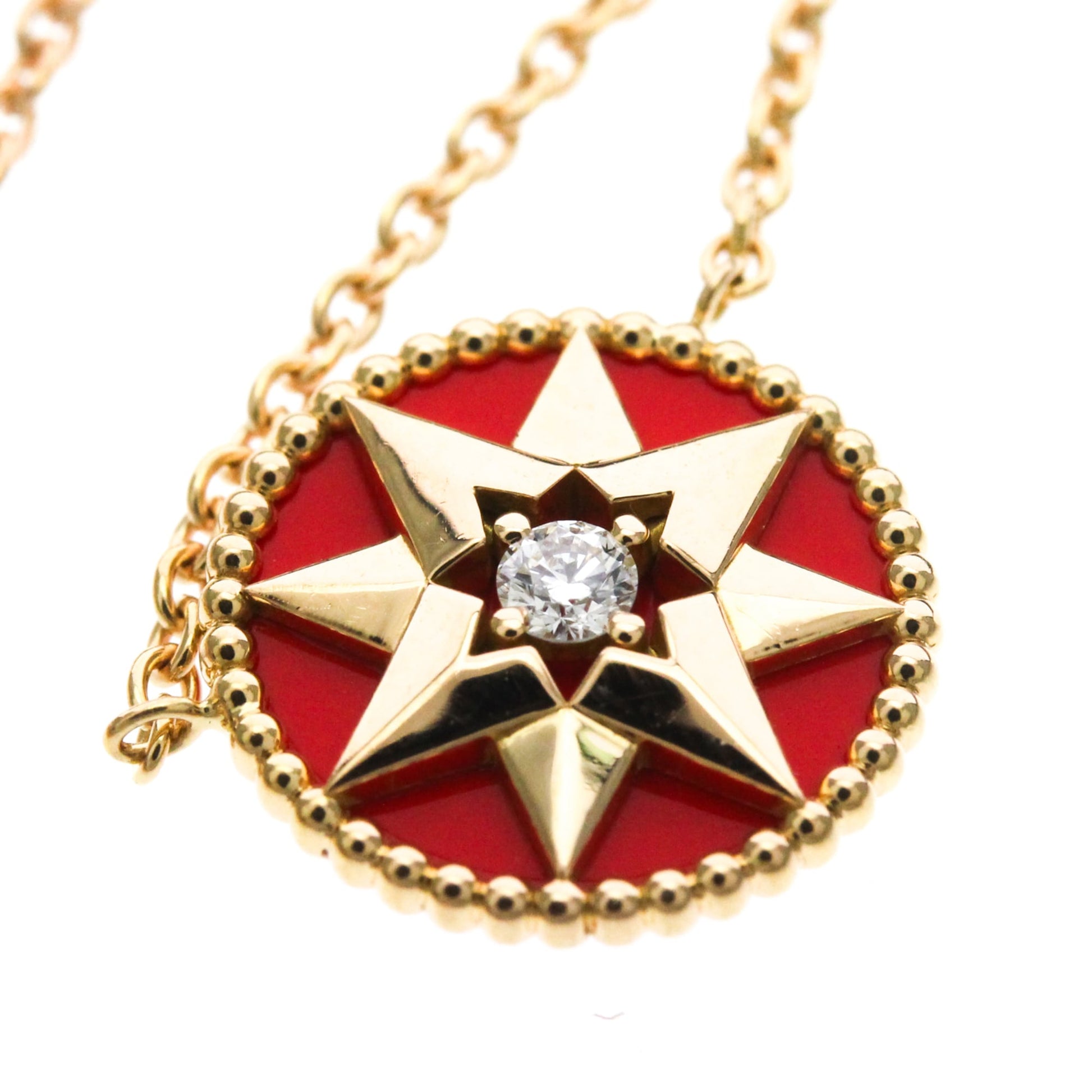 Christian Dior Rose des Vents 18K Rose Gold with Diamonds, Gold, Pink Gold, Necklace