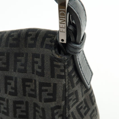 Fendi Zucchino Canvas Mamma Baguette Canvas, Black, Canvas, Shoulder Bag