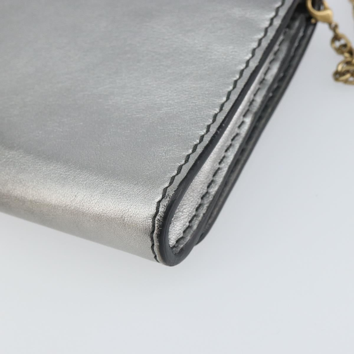Christian Dior J'Adior Croisiere Chain Leather, Silver, Leather, Clutch