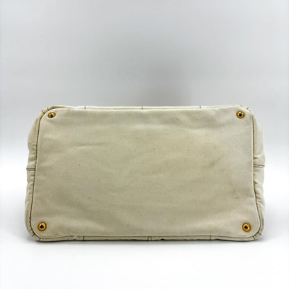 Prada Canapa Canvas, Beige, Canvas, Tote Bag