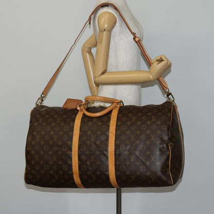 Louis Vuitton Keepall Bandouliere Bag Monogram Canvas, BROWN, CANVAS, Travel bag
