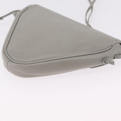 Celine Triangle Leather, Gray, Leather, Handbag