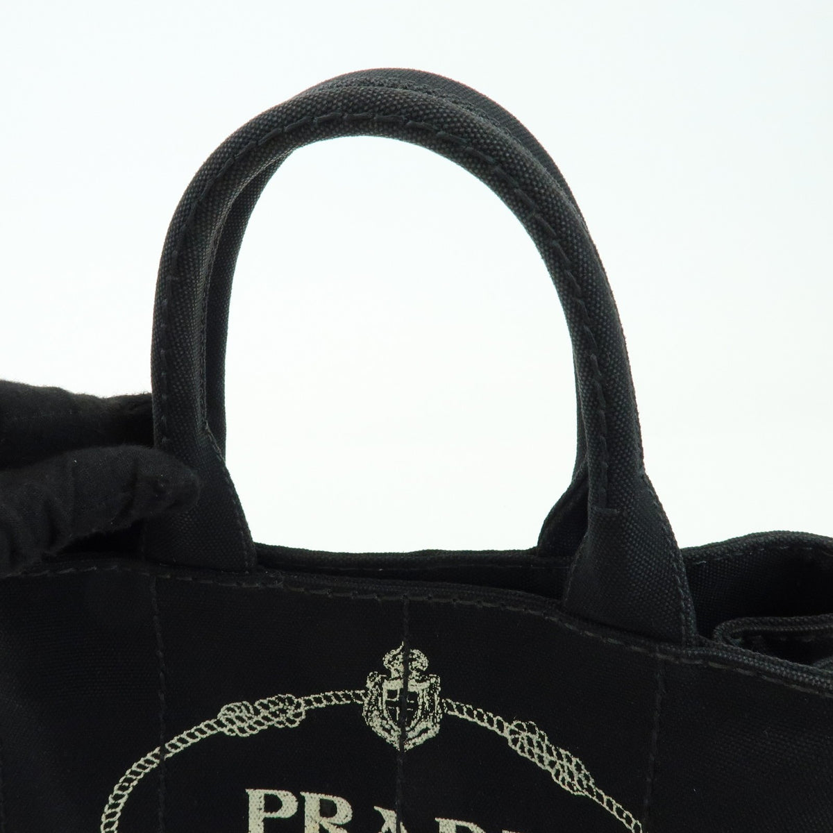 Prada Canapa Canvas, Black, Canvas, Tote Bag