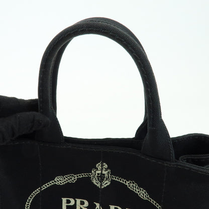 Prada Canapa Canvas, Black, Canvas, Tote Bag