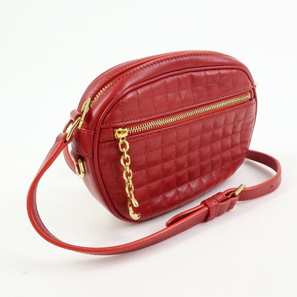 Celine C Charm Camera Quilted Leather, Red, Leather, Handbag