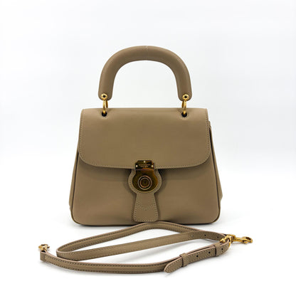 Burberry DK88 Top Handle Leather, Beige, Leather, Handbag