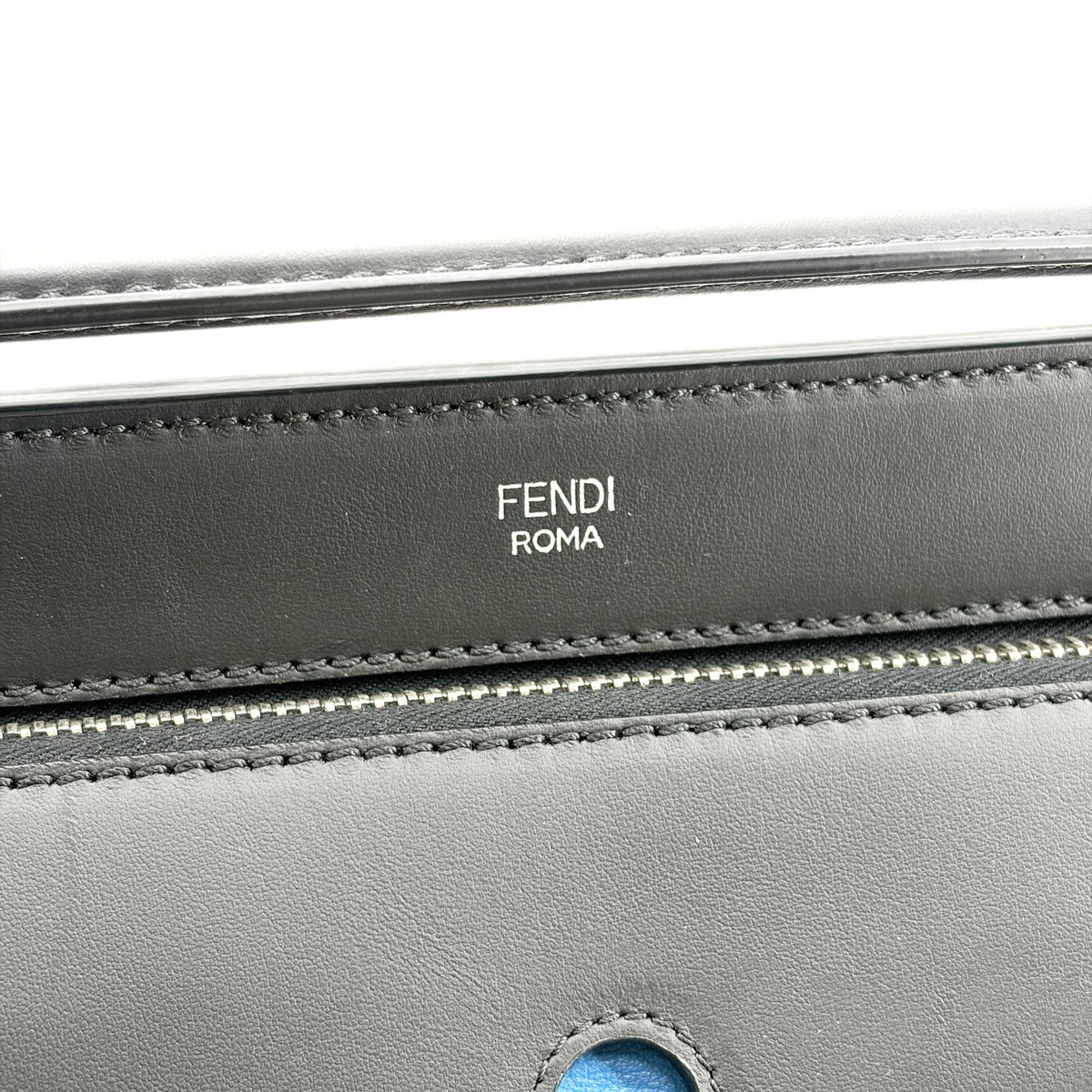 Fendi DotCom Convertible Satchel Leather, Black, Calfskin, Handbag