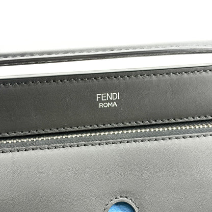 Fendi DotCom Convertible Satchel Leather, Black, Calfskin, Handbag