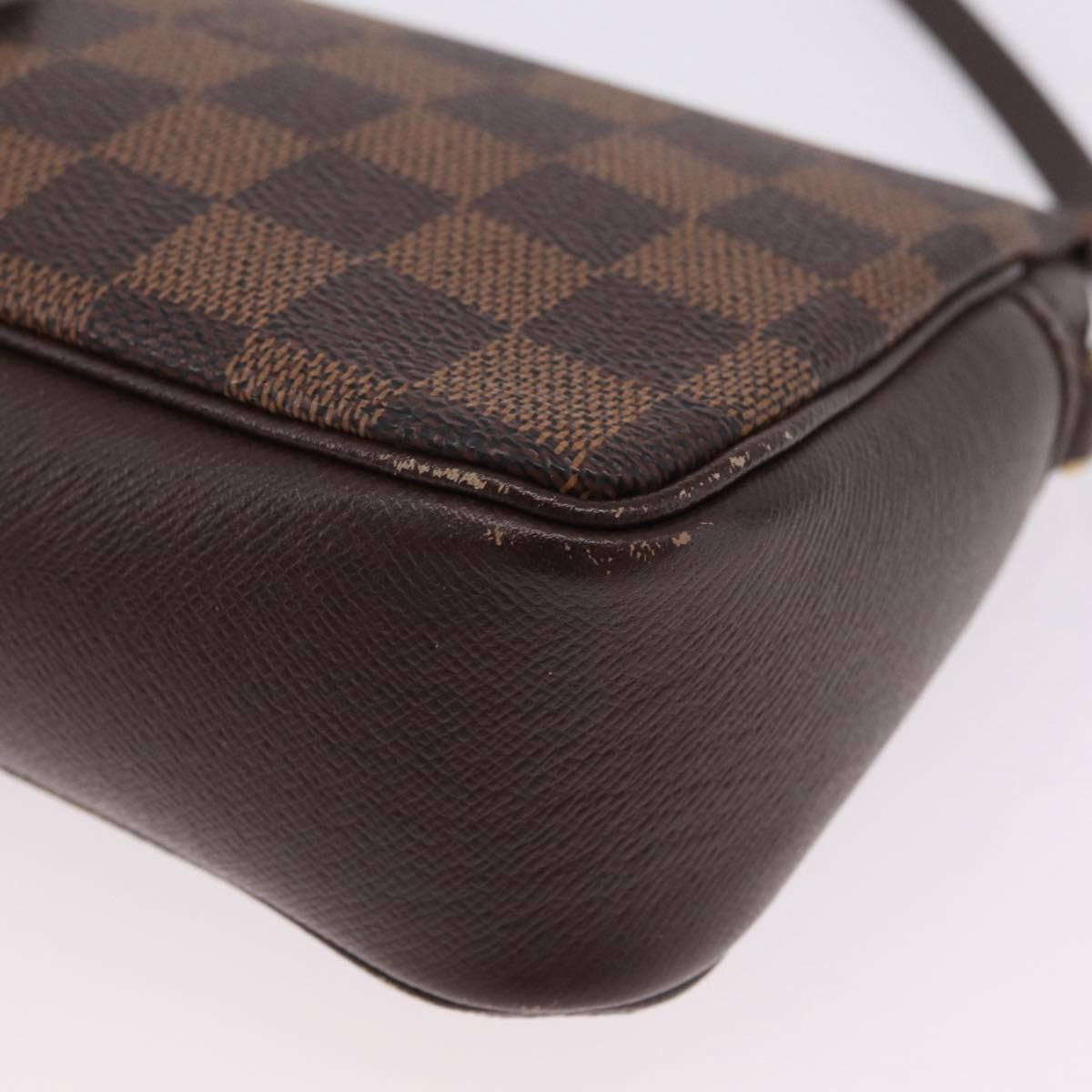 Louis Vuitton Trousse Make Up Damier, Brown, Canvas, Clutch