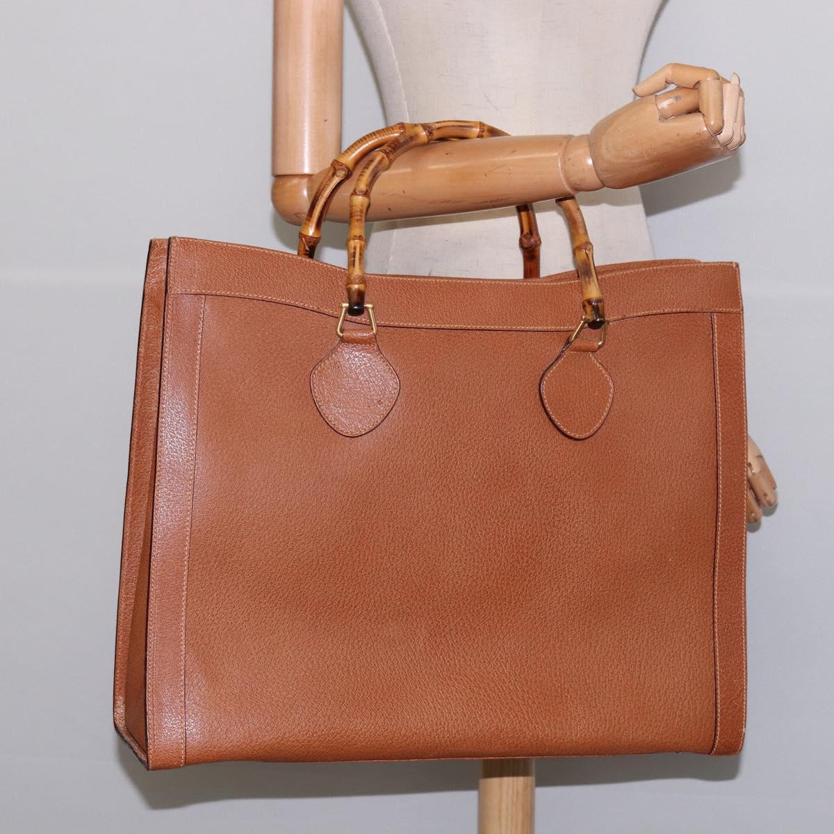 Gucci Bamboo Shopper Tote Leather, BROWN, LEATHER, Handbag
