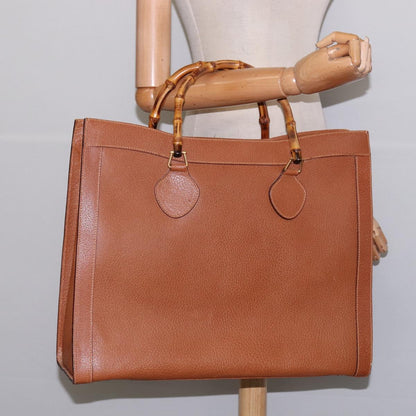 Gucci Bamboo Shopper Tote Leather, BROWN, LEATHER, Handbag