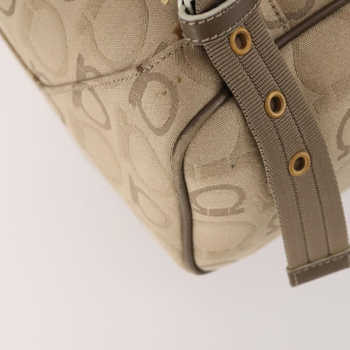 Salvatore Ferragamo Gancini Canvas, Beige, Canvas, Backpack