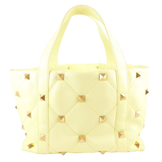 Valentino Garavani ROMAN STUD, Yellow, Leather, tote