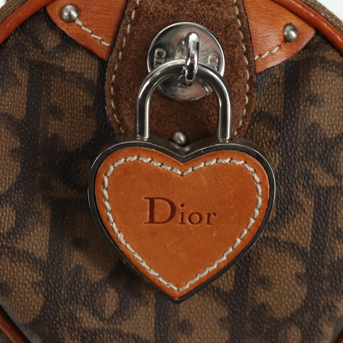 Christian Dior Vintage Trotter Romantique Boston Diorissimo Coated Canvas, Brown, Canvas, Handbag