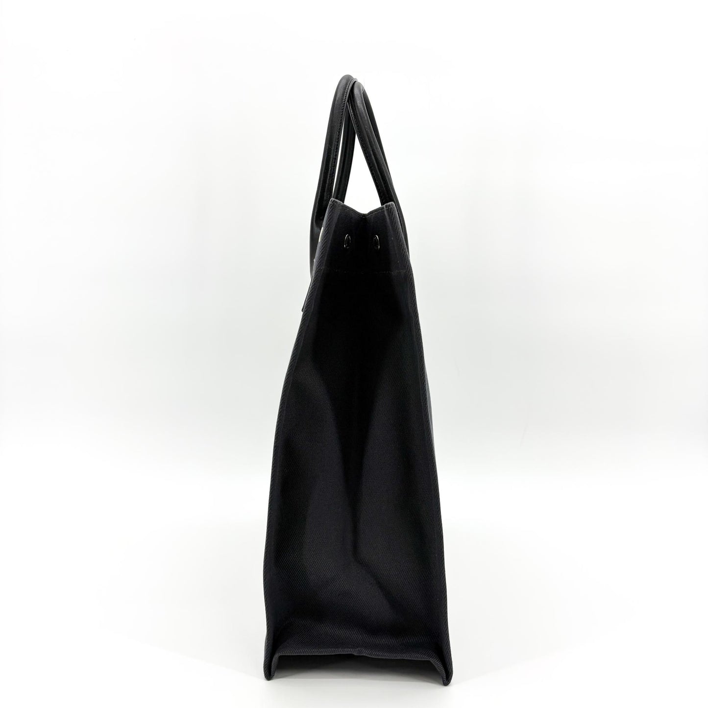 Saint Laurent Rive Gauche Pouch Canvas, Black, Canvas, Clutch