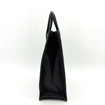 Saint Laurent Rive Gauche Pouch Canvas, Black, Canvas, Clutch