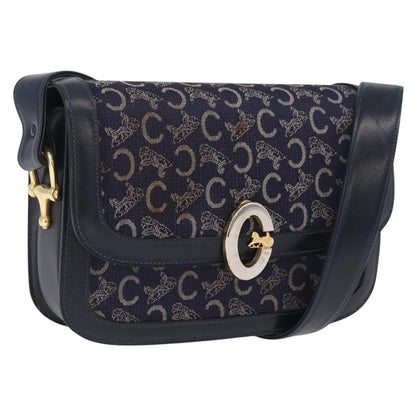 Celine C Sulky Horse carriage Canvas, Navy, Canvas, Handbag
