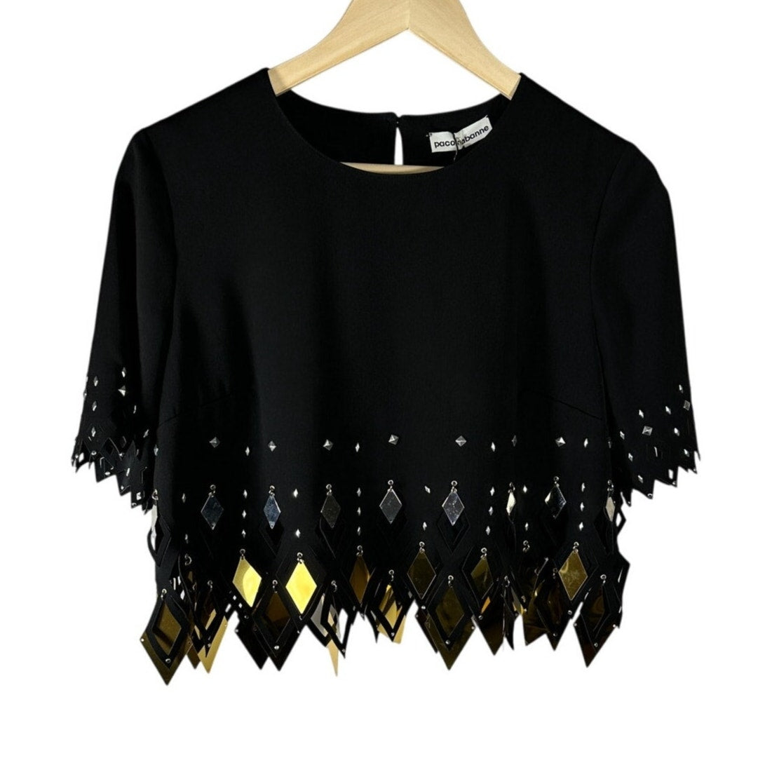 NEW PACO RABANNE Embellished Crop Top