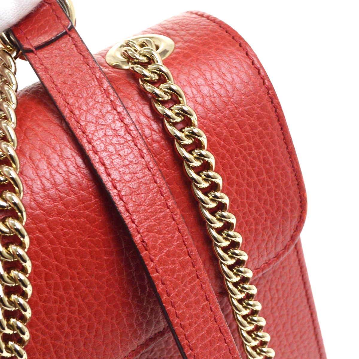 Gucci Interlocking Leather, Red, Leather, Shoulder Bag