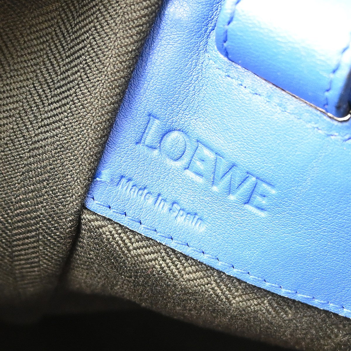 Loewe Hammock Leather, Blue, Leather, Handbag