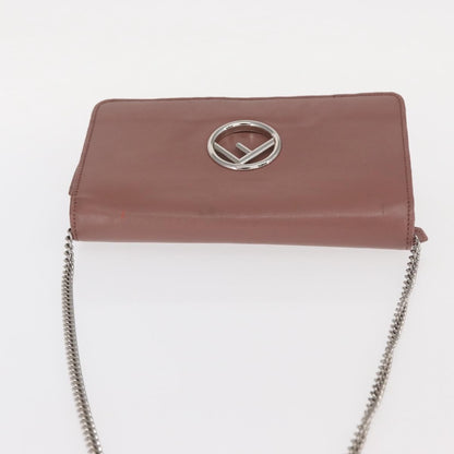 Fendi F is Fendi Wallet on Chain Leather, Pink, Leather, Shoulder Bag