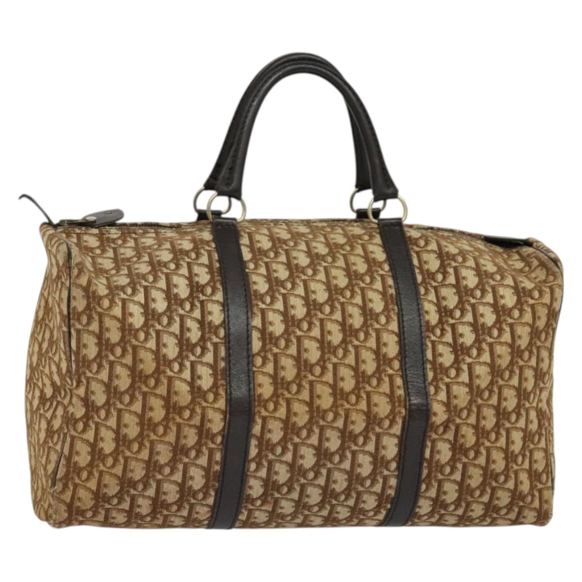 Christian Dior Vintage Trotter Boston Bag Canvas, BROWN, CANVAS, Travel bag