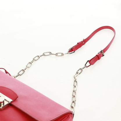 Prada Sound Chain Saffiano Leather, Red, Leather, Shoulder Bag