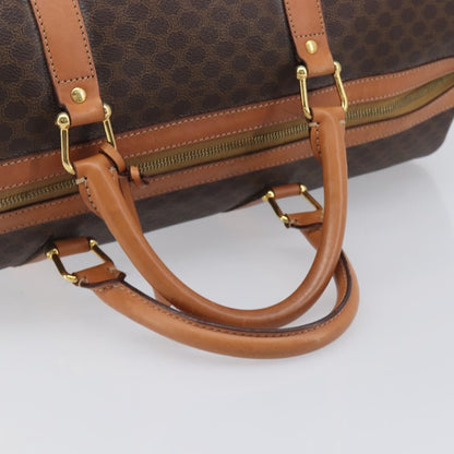 Celine Vintage Duffle Macadam Coated Canvas, Brown, Canvas, Handbag