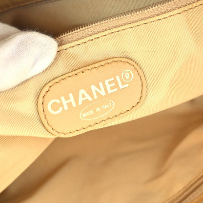Chanel Vintage CC Logo Tote Leather, Beige, Leather, Tote Bag