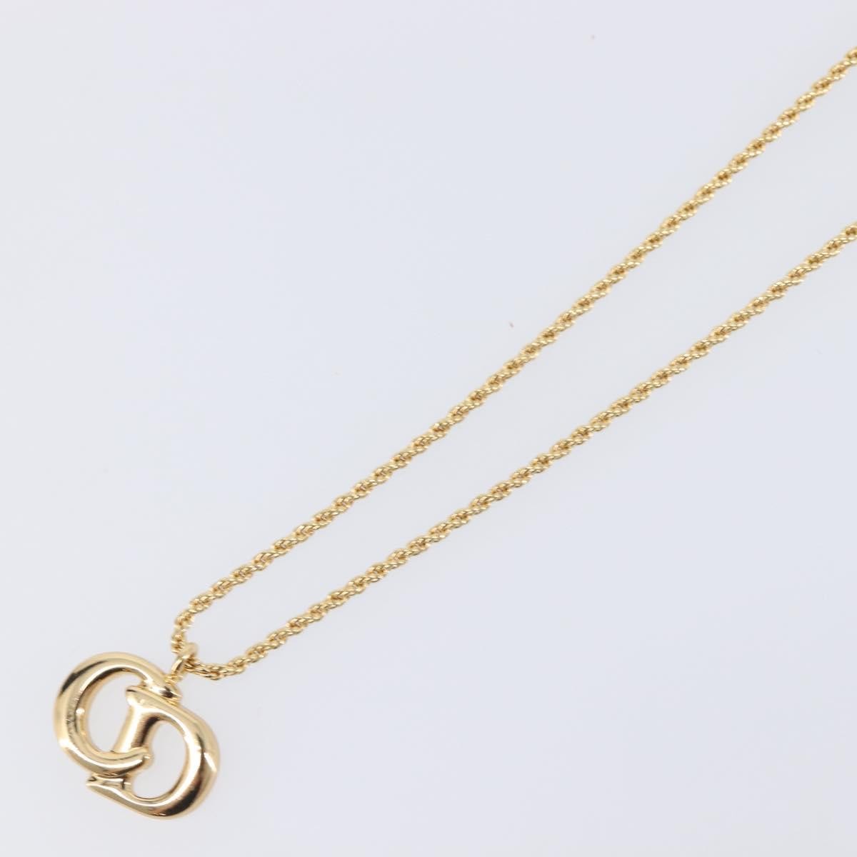 Christian Dior CD Pendant Metal, Gold, Metal, Necklace