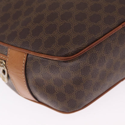 Celine Macadam Shoulder Leather, Brown, Canvas, Crossbody Bag