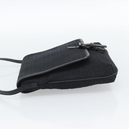 Fendi Shoulder Zucchino Canvas, Black, Canvas, Shoulder Bag