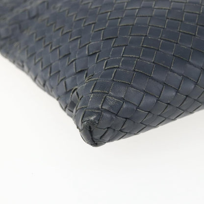 Bottega Veneta Flat Messenger Intrecciato Nappa, Navy, Leather, Crossbody Bag