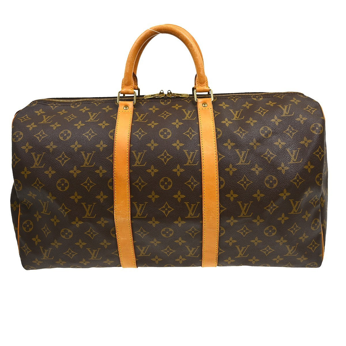 Louis Vuitton Keepall Monogram, Brown, Canvas, Travel Bag