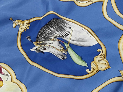 Hermes Carré 90 Silk multicolor, Blue, Silk, Scarf