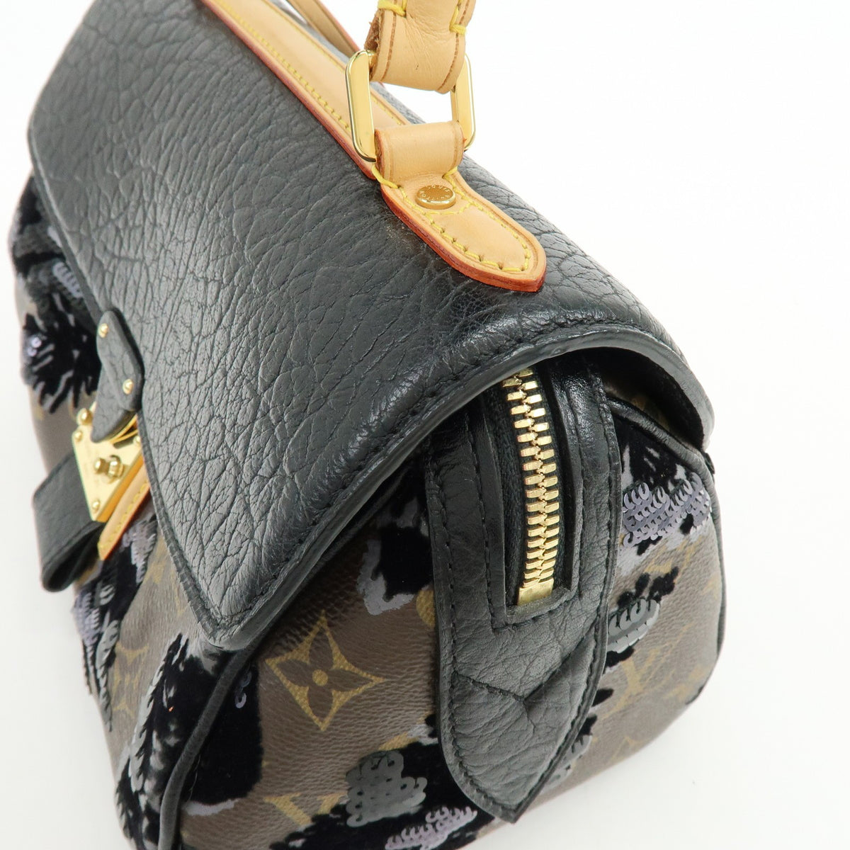Louis Vuitton Carrousel Fleur De Jais Monogram Canvas, Multicolour, Canvas, Handbag