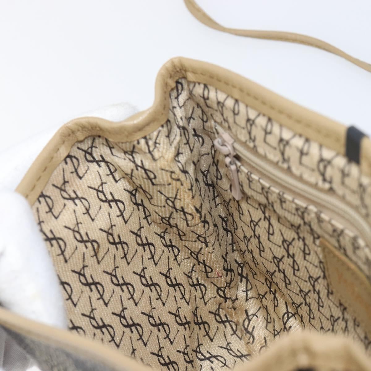 Saint Laurent Vintage Shoulder bag Canvas, Gray, Canvas, Shoulder Bag
