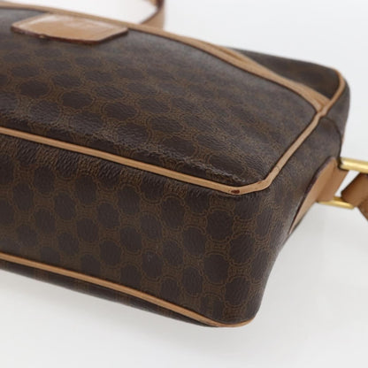 Celine Vintage Macadam Canvas and Leather, Brown, Canvas, Shoulder Bag