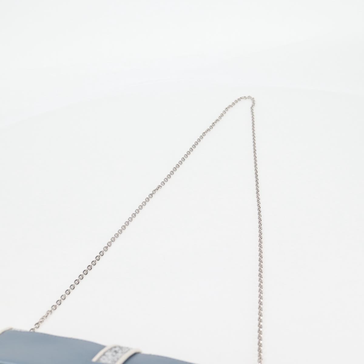Miu Miu Madras Chain Clutch Matelasse Leather with Glitter, Blue, Leather, Shoulder Bag