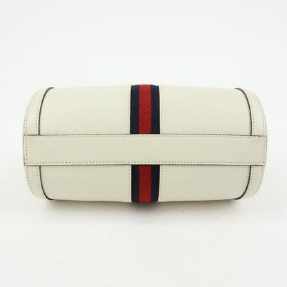 Gucci Ophidia Boston Leather, White, Leather, Handbag