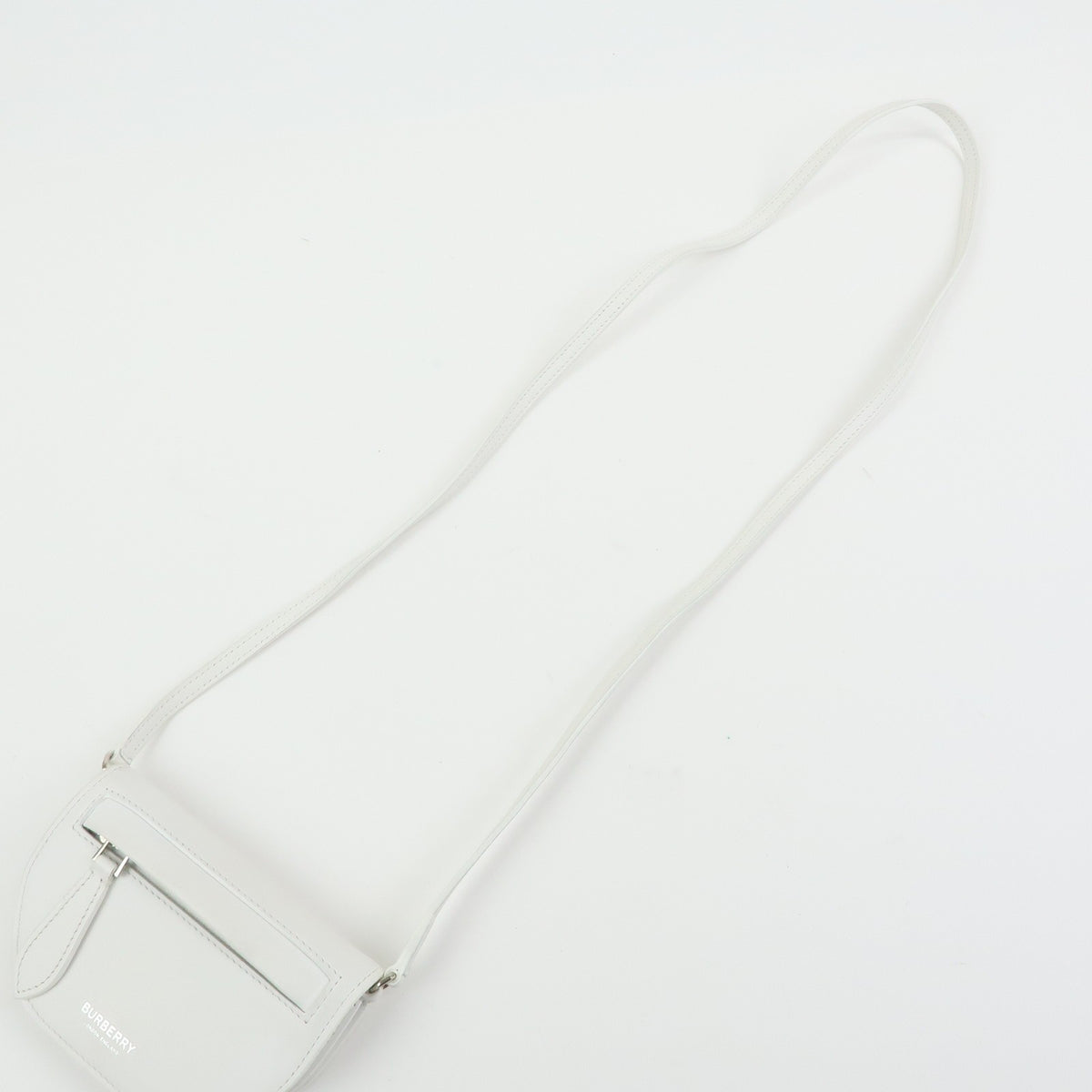Burberry Olympia Flap Leather, White, Leather, Handbag