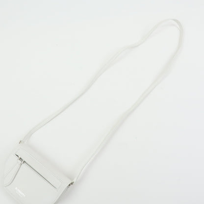 Burberry Olympia Flap Leather, White, Leather, Handbag