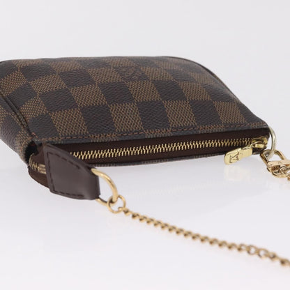 Louis Vuitton Mini pochette accessoires Damier Canvas, Brown, Canvas, Clutch