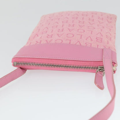 Bvlgari Logomania Canvas with Leather, Pink, Canvas, Shoulder Bag