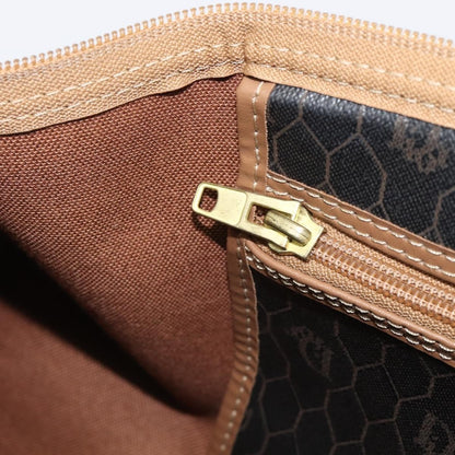 Christian Dior Vintage Honeycomb Boston Canvas and Leather, Black, Canvas, Travel Bag