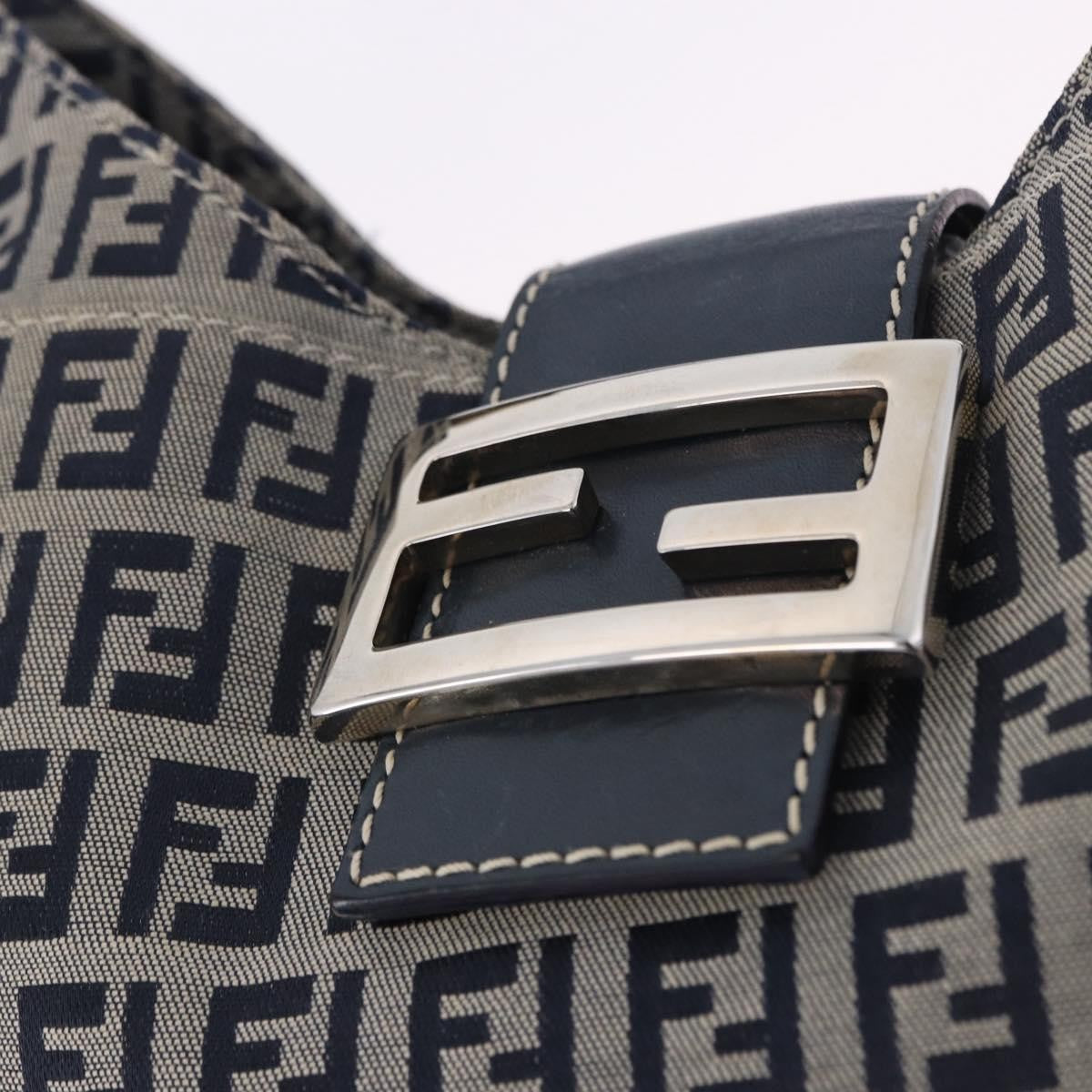 Fendi Buckle Strap Hobo Zucchino Canvas, Navy, Canvas, Shoulder Bag