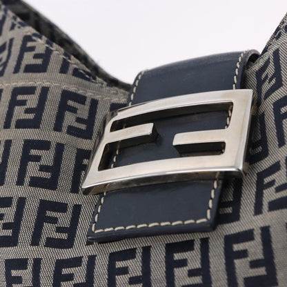 Fendi Buckle Strap Hobo Zucchino Canvas, Navy, Canvas, Shoulder Bag