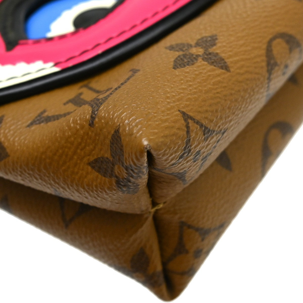 Louis Vuitton Pochette Kabuki Printed Epi Leather and Reverse Monogram Canvas, Brown, Canvas, Clutch