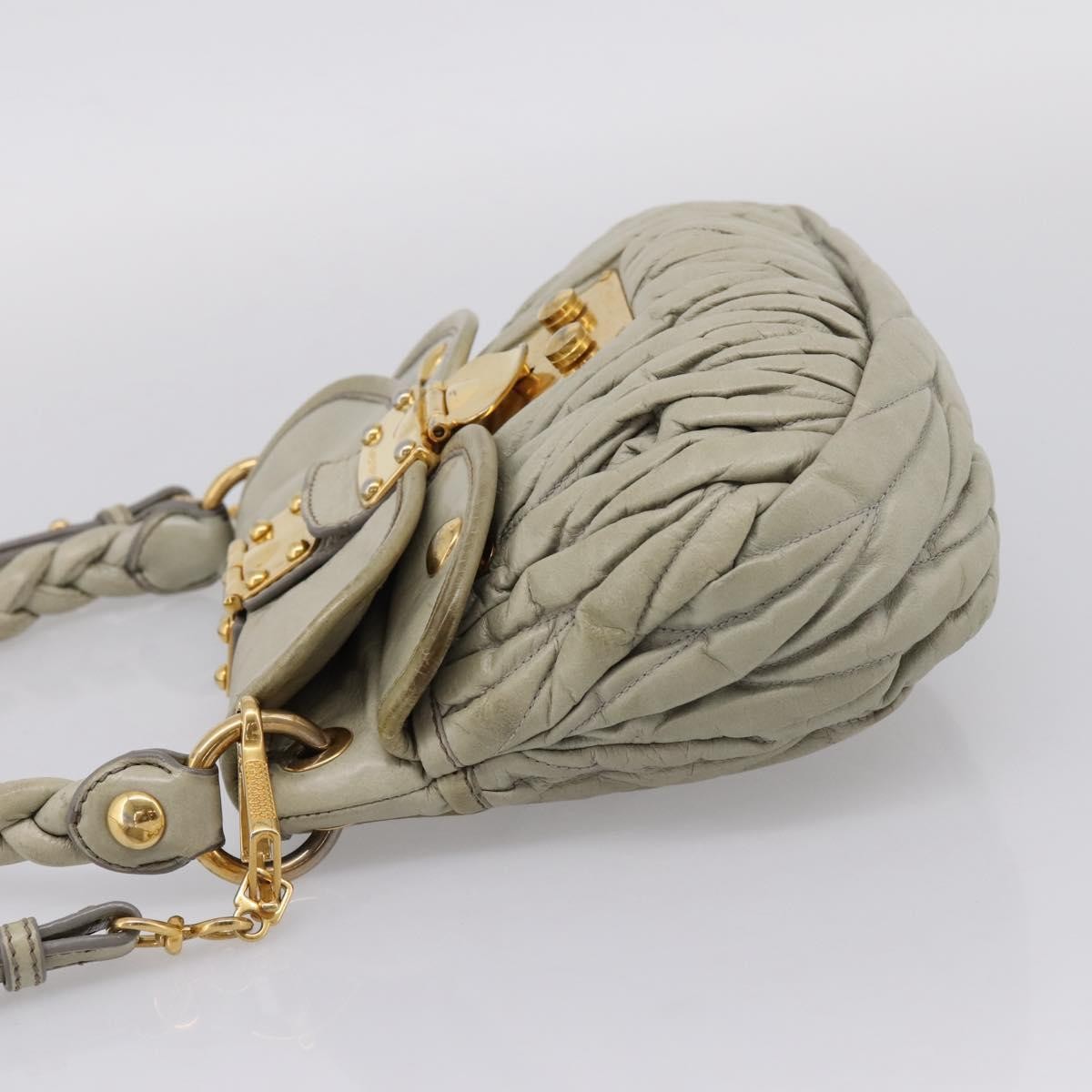 Miu Miu Beau Top Handle Leather, Beige, Leather, Handbag