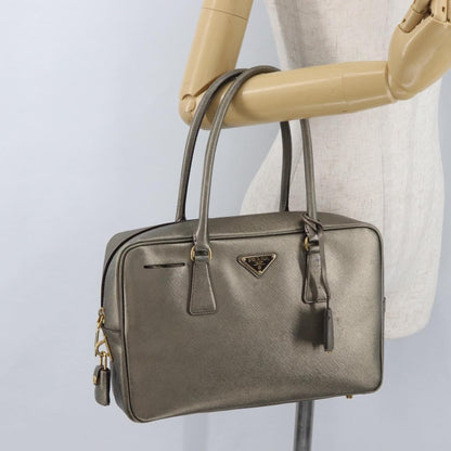 Prada Bauletto Saffiano Leather, Gold, Leather, Handbag